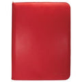 Red Vivid 9 Pocket Zippered Pro-Binder