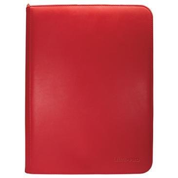 Red Vivid 9 Pocket Zippered Pro-Binder